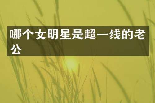 哪个女明星是超一线的老公