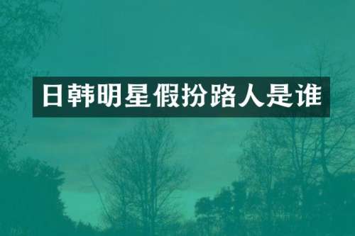 日韩明星假扮路人是谁