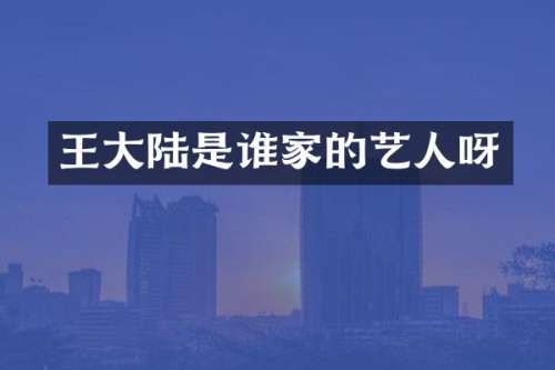 王大陆是谁家的艺人呀