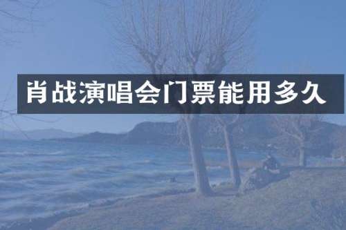 肖战演唱会门票能用多久