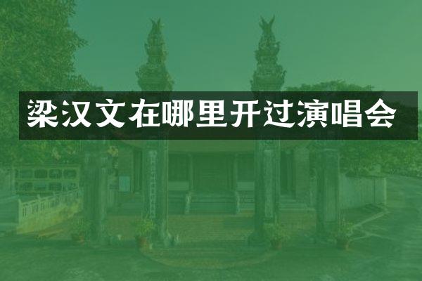 梁汉文在哪里开过演唱会