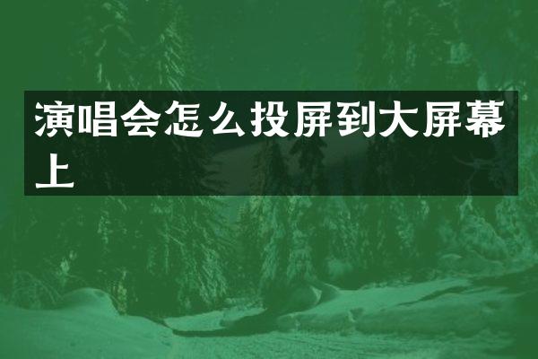 演唱会怎么投屏到大屏幕上