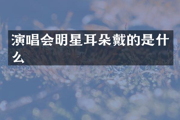 演唱会明星耳朵戴的是什么