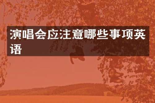 演唱会应注意哪些事项英语