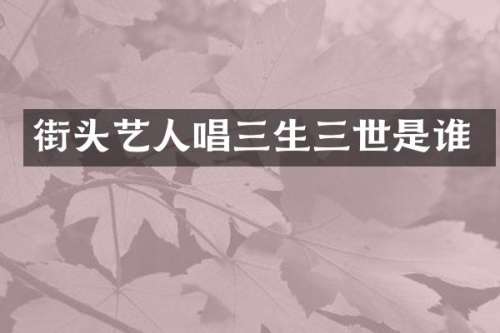 街头艺人唱三生三世是谁