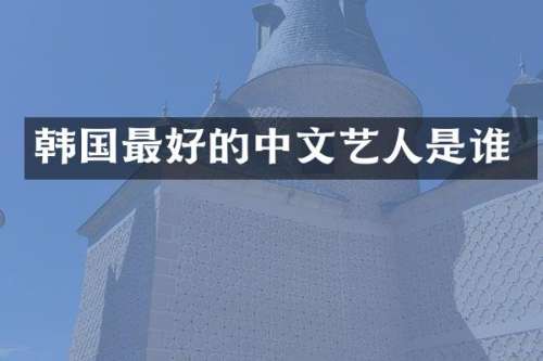 韩国最好的中文艺人是谁