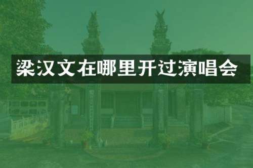 梁汉文在哪里开过演唱会