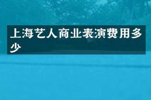 上海艺人商业表演费用多少