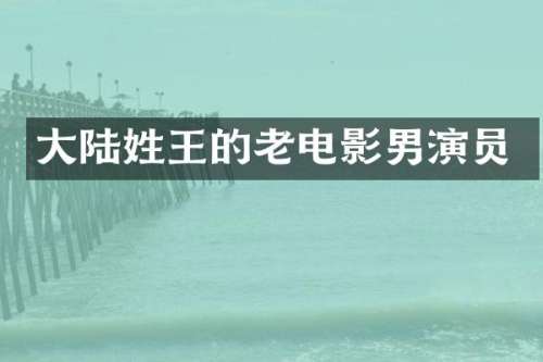 大陆姓王的老电影男演员