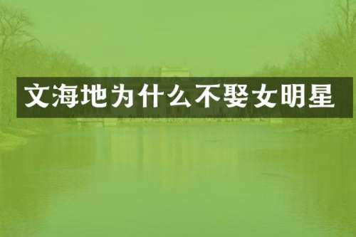 文海地为什么不娶女明星