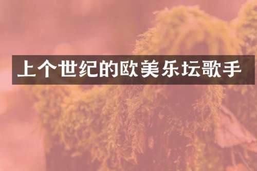 上个世纪的欧美乐坛歌手