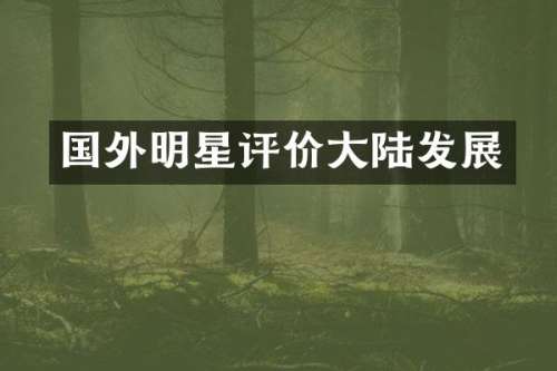 国外明星评价大陆发展