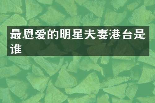 最恩爱的明星夫妻港台是谁