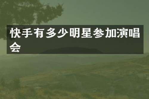 快手有多少明星参加演唱会