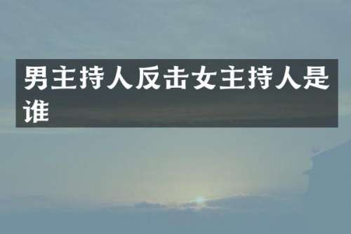 男主持人反击女主持人是谁