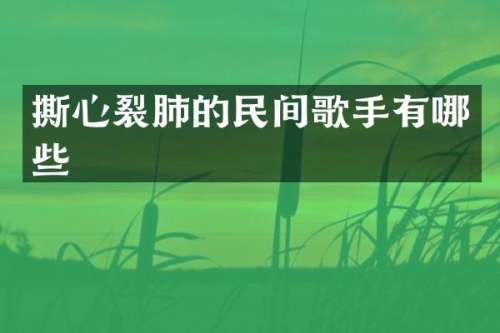 撕心裂肺的民间歌手有哪些