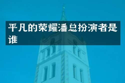 平凡的荣耀潘总扮演者是谁