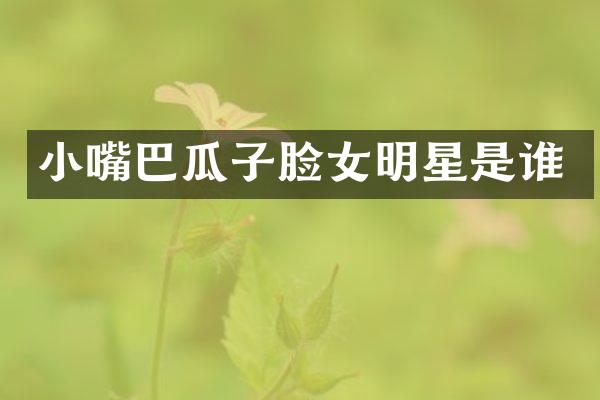 小嘴巴瓜子脸女明星是谁