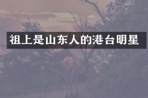 祖上是山东人的港台明星