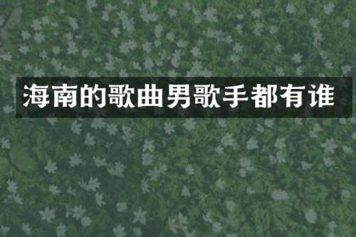 海南的歌曲男歌手都有谁