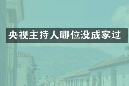 央视主持人哪位没成家过