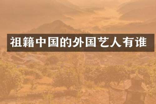 祖籍中国的外国艺人有谁