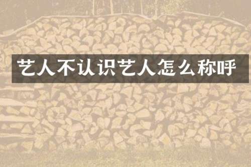 艺人不认识艺人怎么称呼