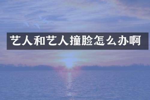 艺人和艺人撞脸怎么办啊