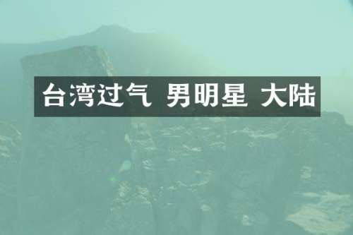 台湾过气 男明星 大陆