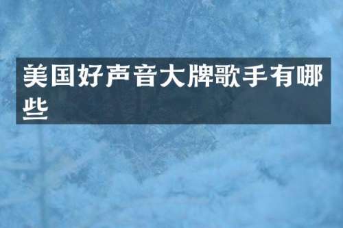 美国好声音大牌歌手有哪些