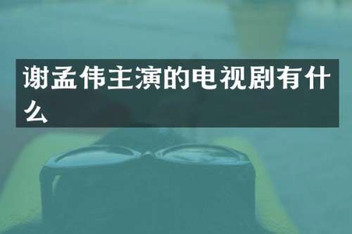谢孟伟主演的电视剧有什么