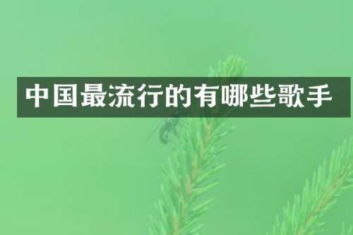 中国最流行的有哪些歌手