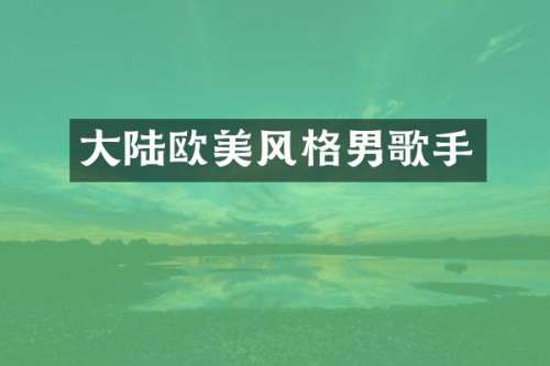 大陆欧美风格男歌手