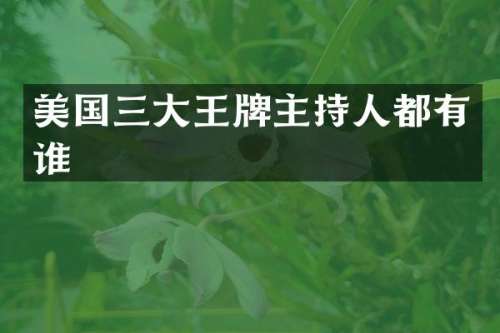美国三大王牌主持人都有谁
