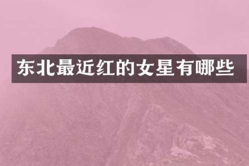 东北最近红的女星有哪些