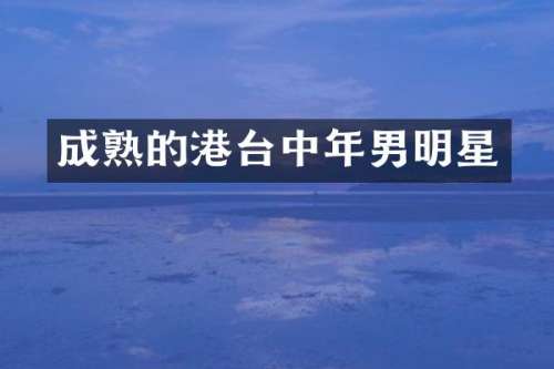成熟的港台中年男明星