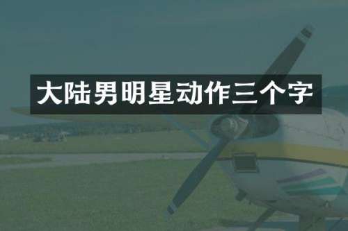 大陆男明星动作三个字