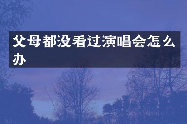 父母都没看过演唱会怎么办