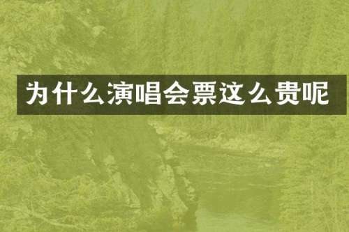 为什么演唱会票这么贵呢