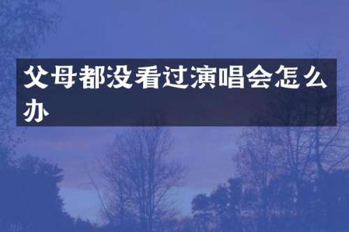 父母都没看过演唱会怎么办