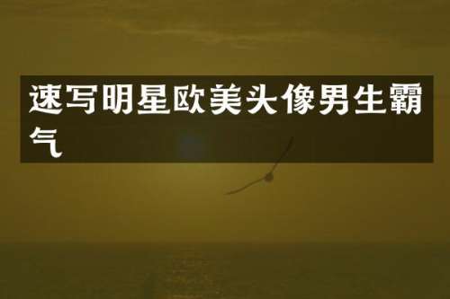 速写明星欧美头像男生霸气