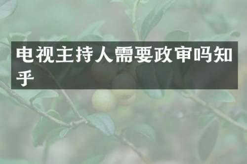 电视主持人需要政审吗知乎