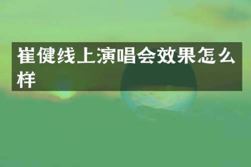 崔健线上演唱会效果怎么样