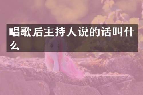 唱歌后主持人说的话叫什么