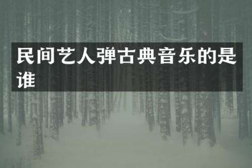 民间艺人弹古典音乐的是谁