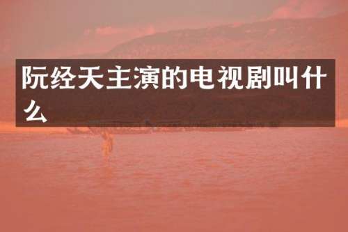 阮经天主演的电视剧叫什么