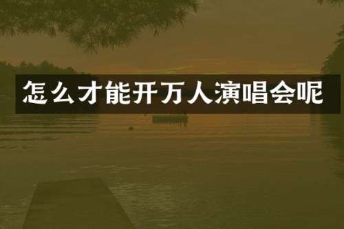 怎么才能开万人演唱会呢