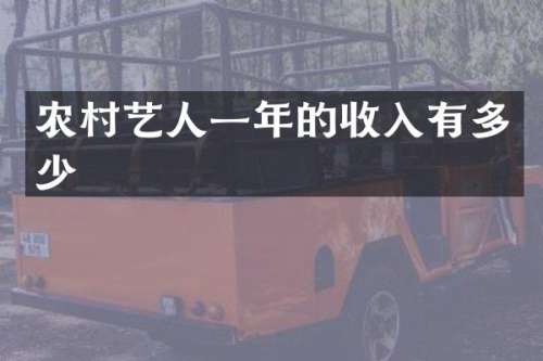 农村艺人一年的收入有多少