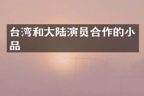 台湾和大陆演员合作的小品