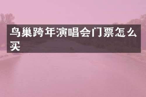 鸟巢跨年演唱会门票怎么买